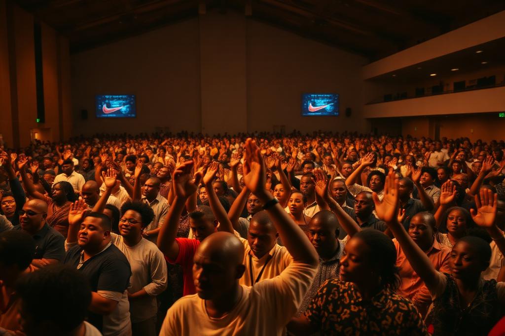 Congregation worship at Champions Tabernacles